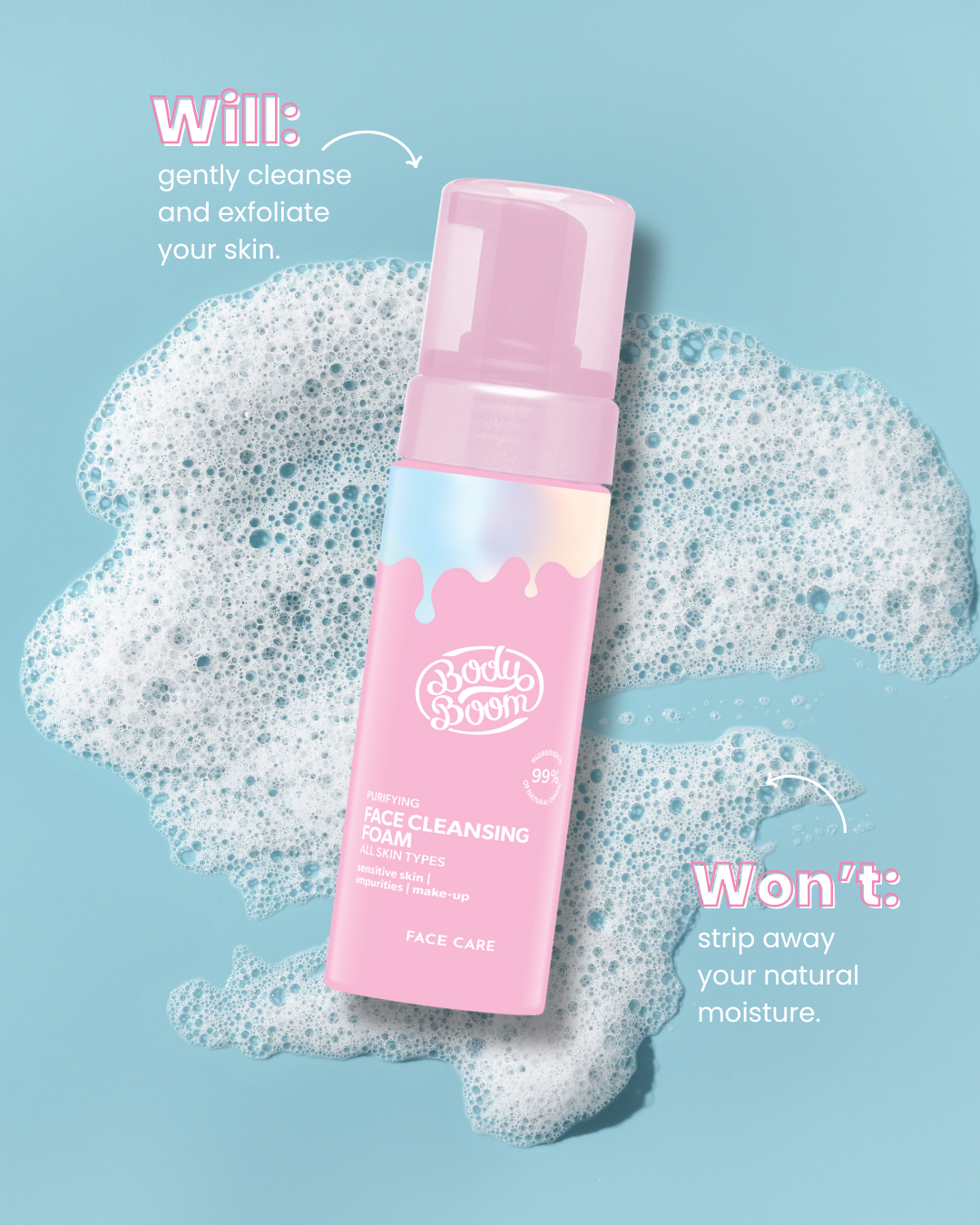 BodyBoom Pink Face Cleansing Foam