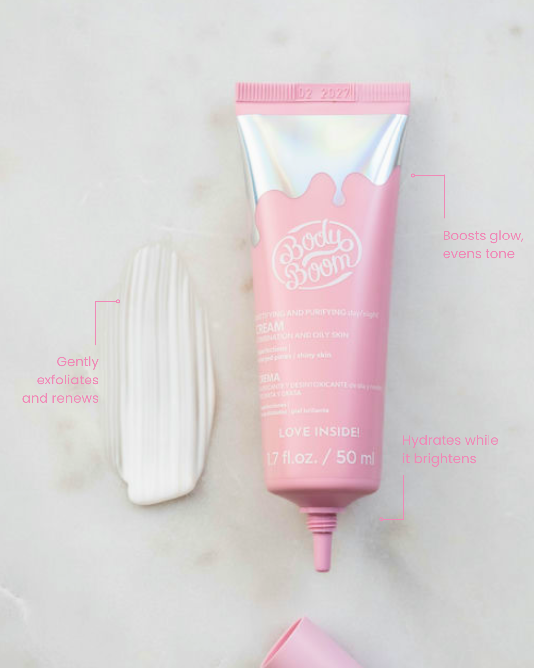 BodyBoom Pink Mattifying and Purifying Face Cream