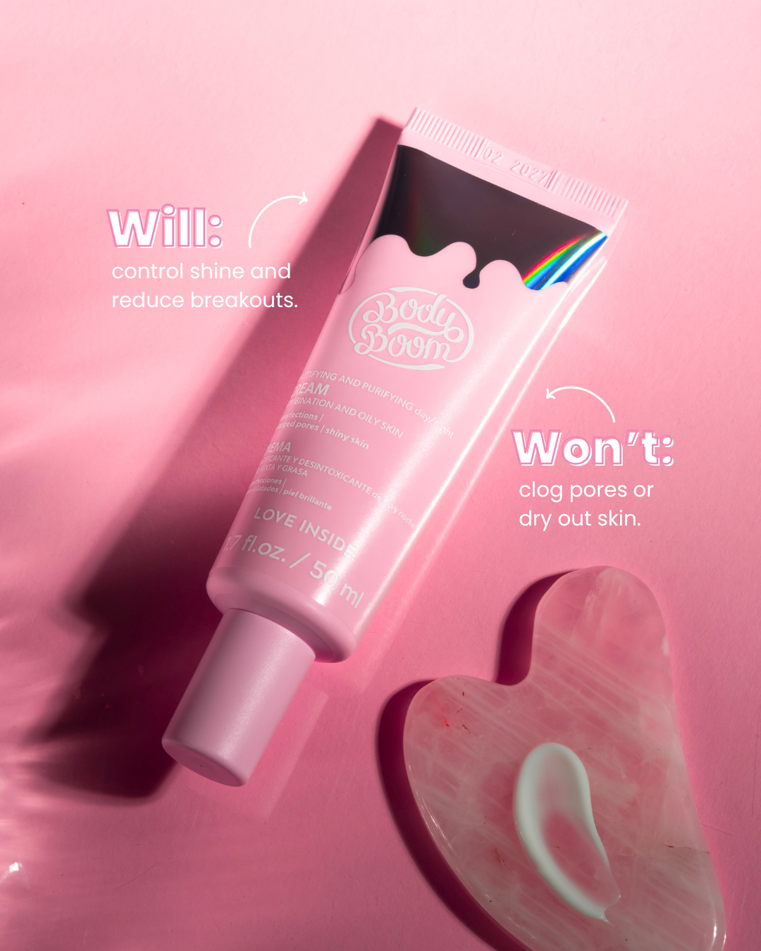 BodyBoom Pink Mattifying and Purifying Face Cream
